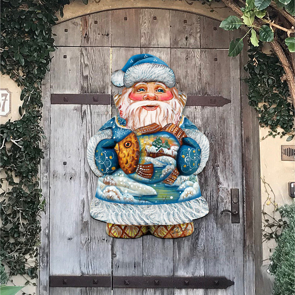 Gold Fish Santa Door Hanger