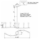 6 Light Island Pendant, Chrome