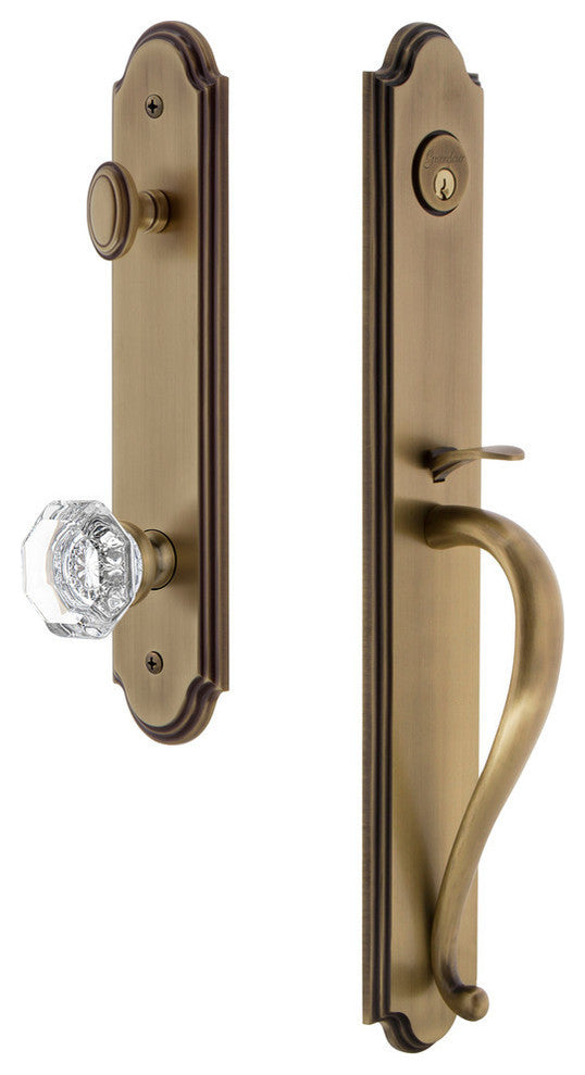 Arc 1-Piece Dummy Handleset, S Grip and Chambord Knob, Vintage Brass, 848513