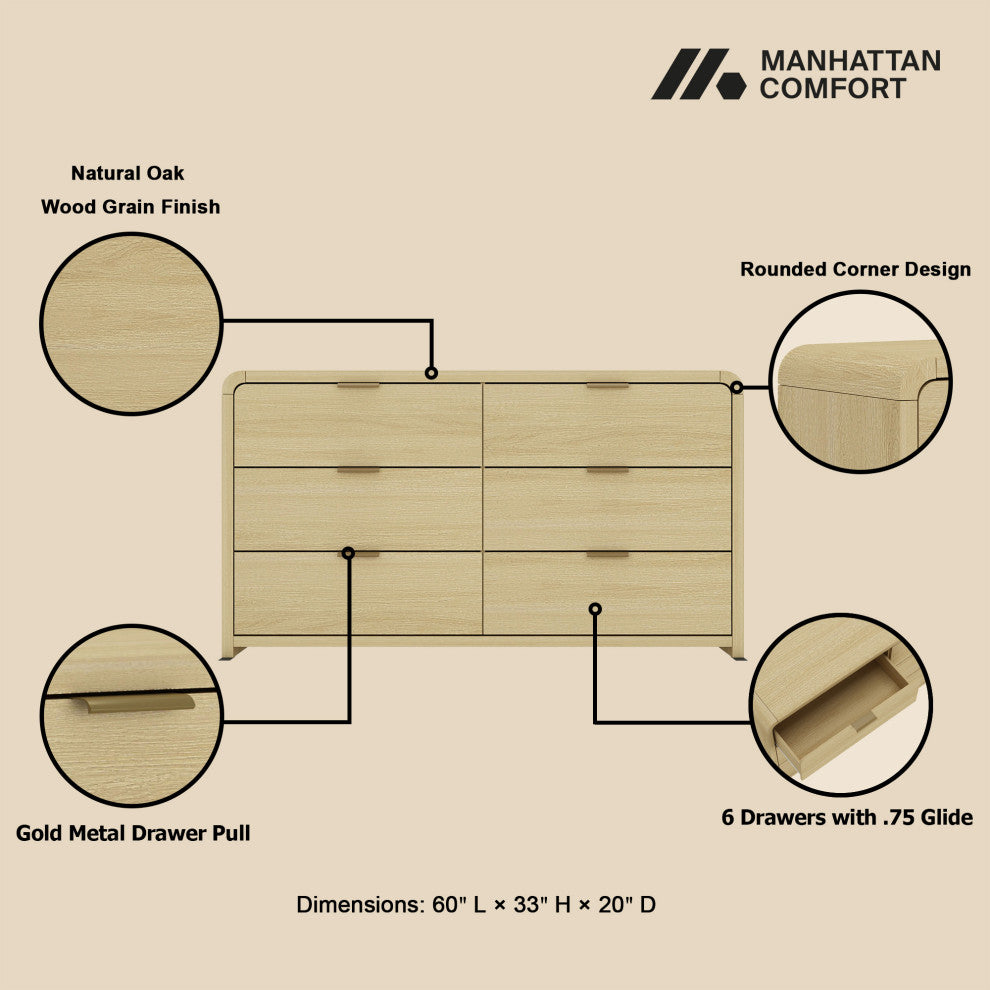 Manhattan Comfort Grace 60" Double Dresser