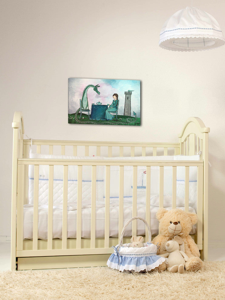 "Tea With a Dragon" Painting Print on Wrapped Canvas