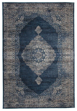 Rectangle Abacasa Sonoma Area Rug, Navy Blue/Silver, 94"x134"