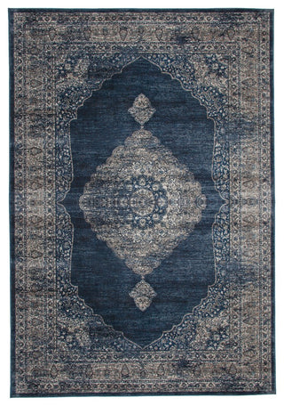 Rectangle Abacasa Sonoma Area Rug, Navy Blue/Silver, 94"x134"