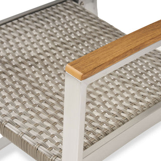 GDF Studio Tabby Outdoor Al 7Pcs Dining Set With Chairs, Silver/Gray Wicker