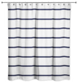 Navy Stripes on Wood 71x74 Shower Curtain