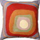 Kandinsky Ruby Square Blue IV Accent Pillow Cover Handembroidered Wool 18x18"