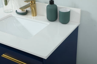 Sue 30" Single Bathroom Vanity, Blue, With Backsplash