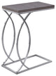 HomeRoots 18.25" x 10.25" x 25" Grey Mdf Laminate Metal Accent Table
