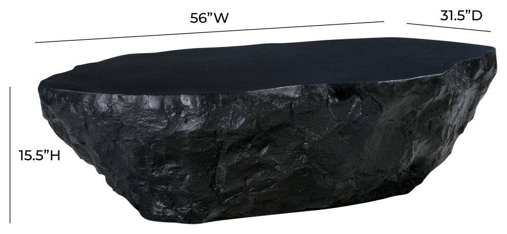 Crag Black Concrete Coffee Table