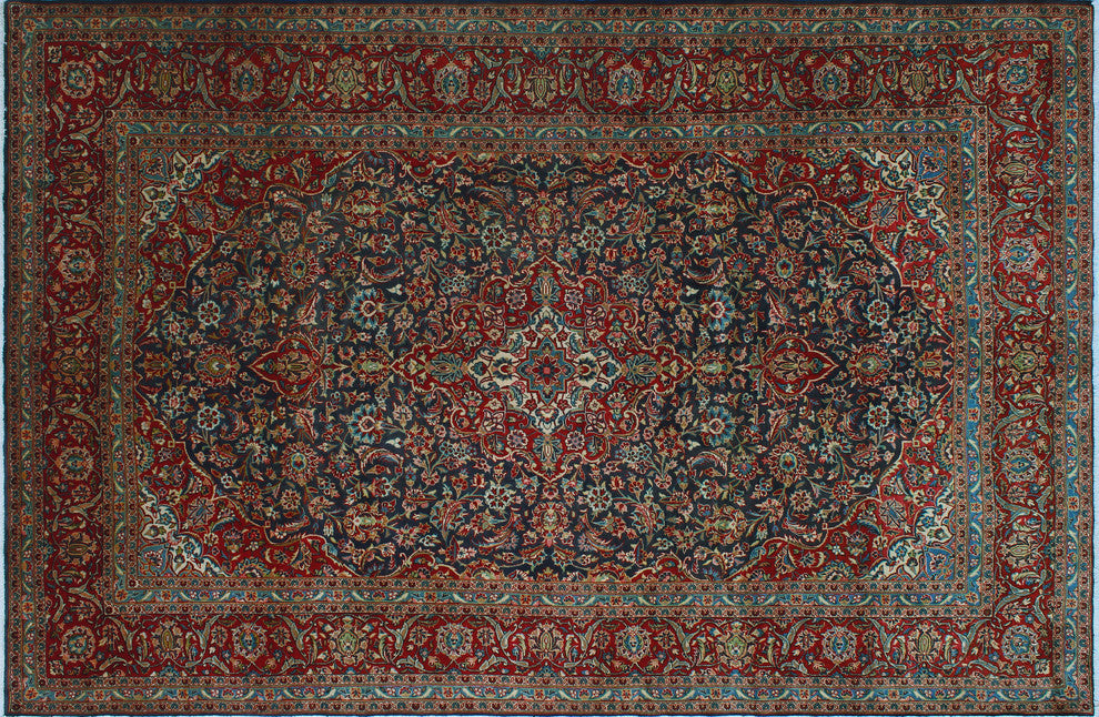 Fine Vintage Distressed Kazveen Blue Rug, 8''0x12''5