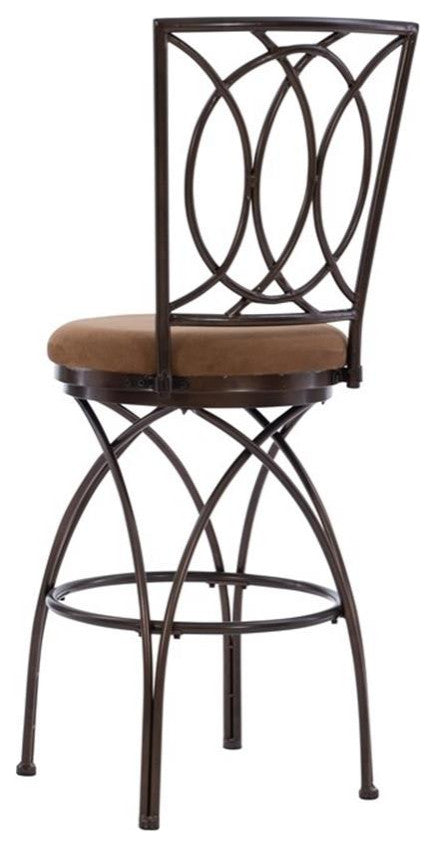 Home Square 30" Big and Tall Metal Cross Legs Bar Stool in Bronze - Set of 3