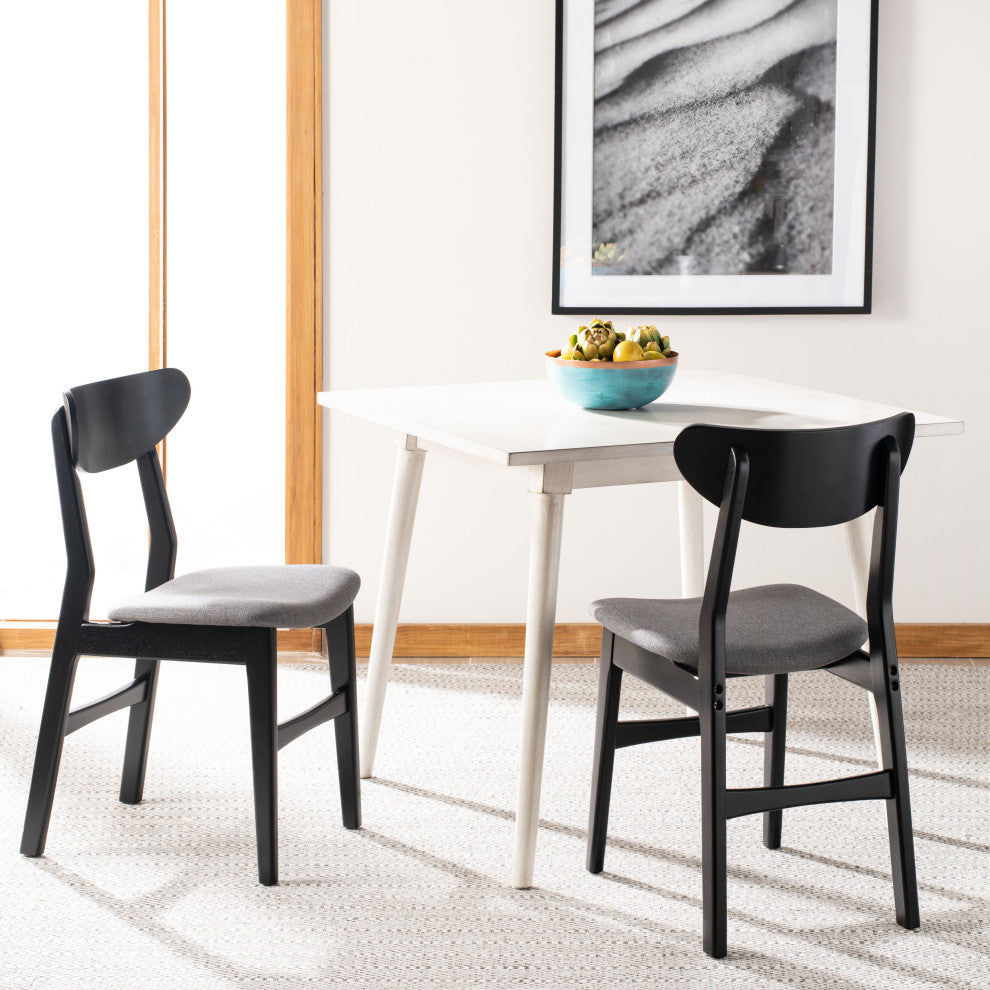 Safavieh Lucca Retro Dining Chair, Set of 2, Black/Grey