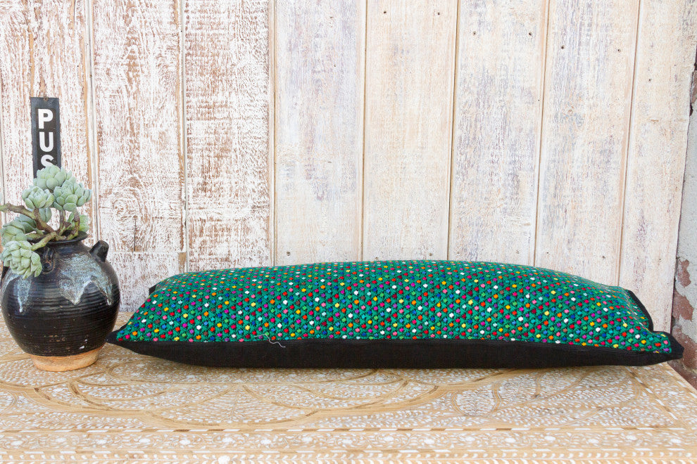 Long Vintage Mayan Brocade Akna Pillow