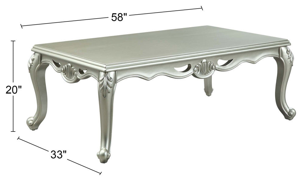 Wood Rectangular Coffee Table, Champagne