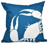 Crab Dip, Animal Print Pillow, Teal, 16"x16"