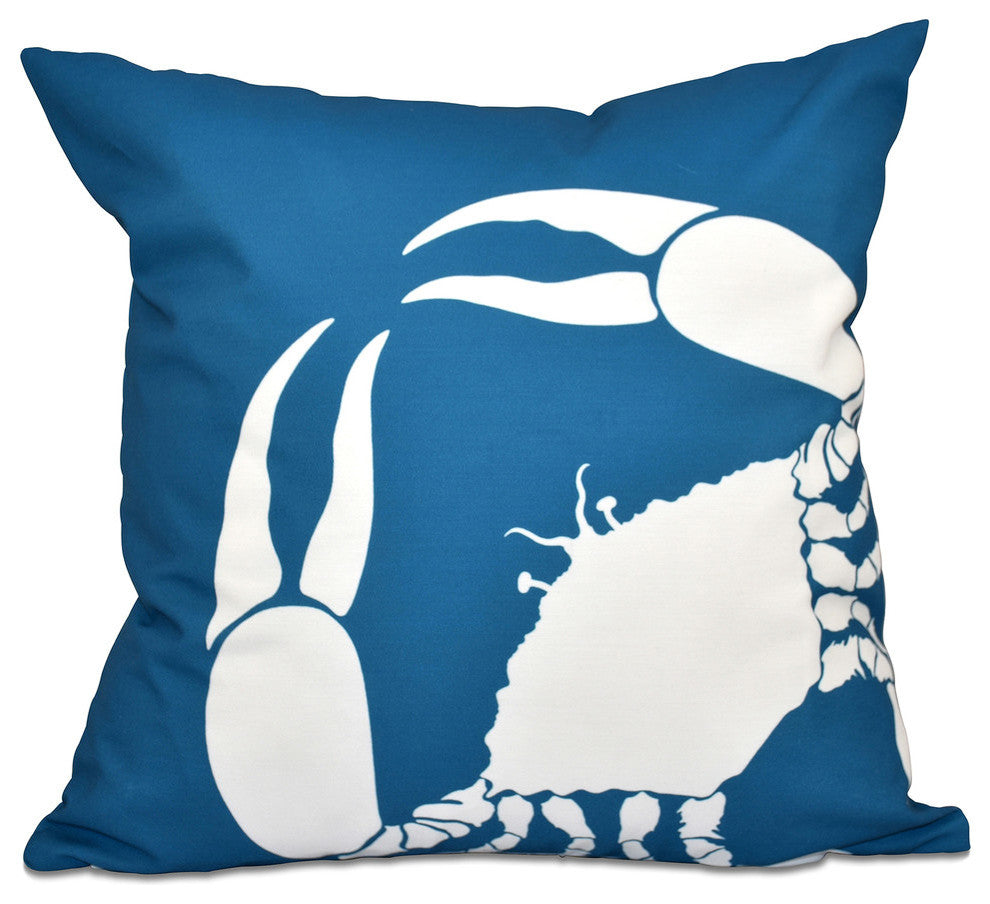 Crab Dip, Animal Print Pillow, Teal, 16"x16"
