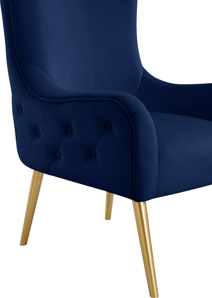 Alexander Velvet Upholstered Accent Chair, Navy