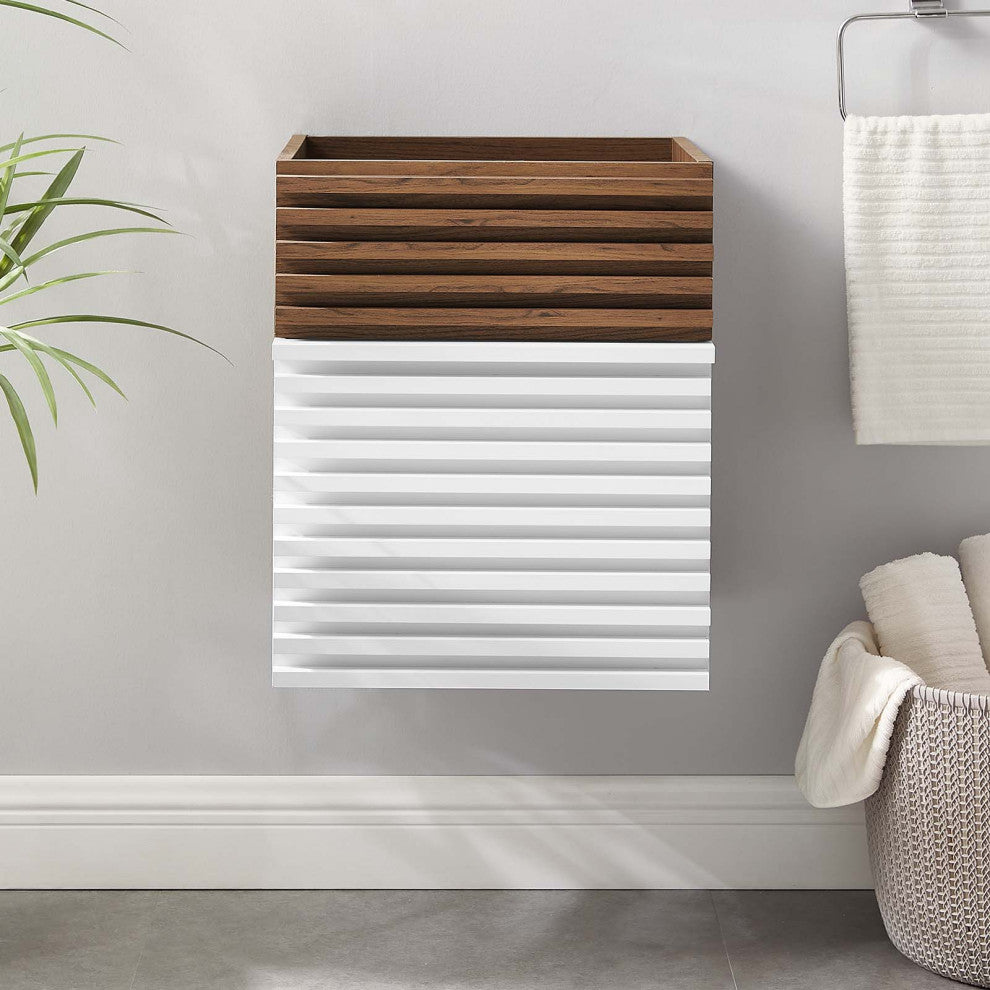 Render 18" Wall-Mount Bathroom Vanity Cabinet, White Walnut