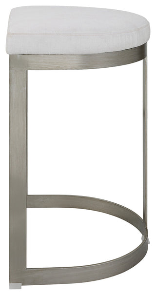 Uttermost 23687 Ivanna Backless Silver Counter Stool
