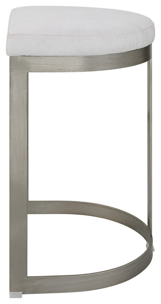 Uttermost 23687 Ivanna Backless Silver Counter Stool