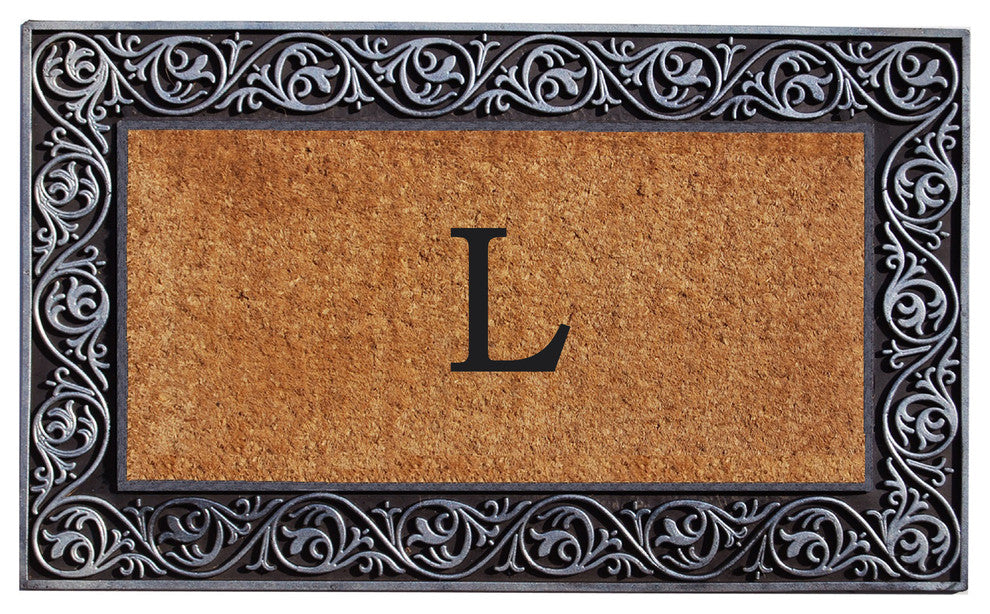Prestige Silver Monogram Doormat 18"x30", Letter L