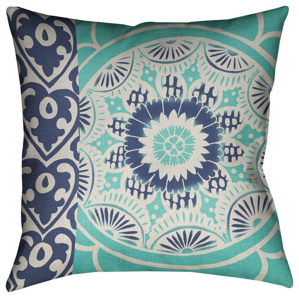 Laural Home Blue Batik II 18" X 18" Indoor Decorative Pillow