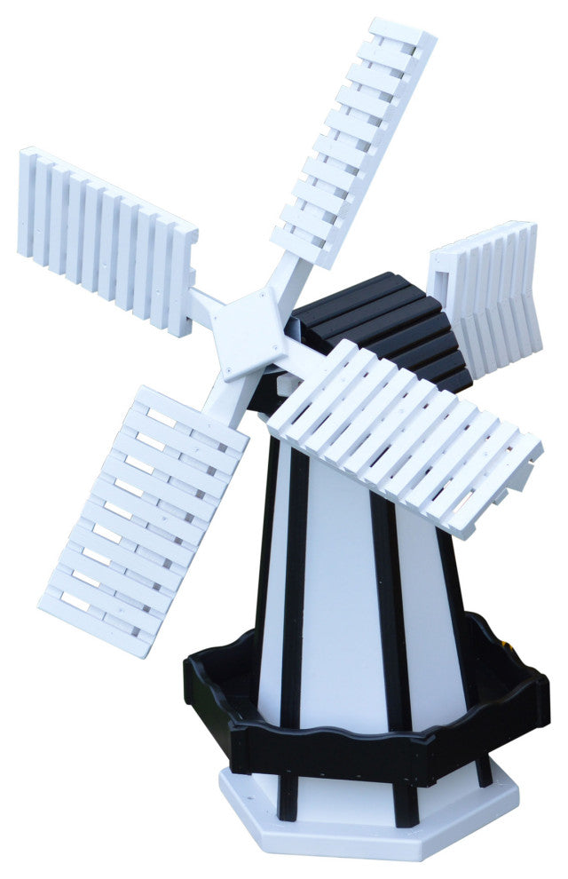 Pressure Treated Dutch Windmill, White & Black, Small