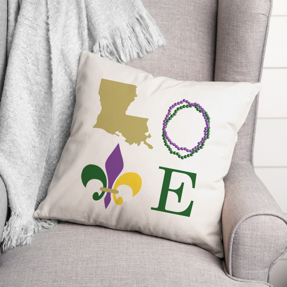 Louisiana Love 18x18 Spun Poly Pillow