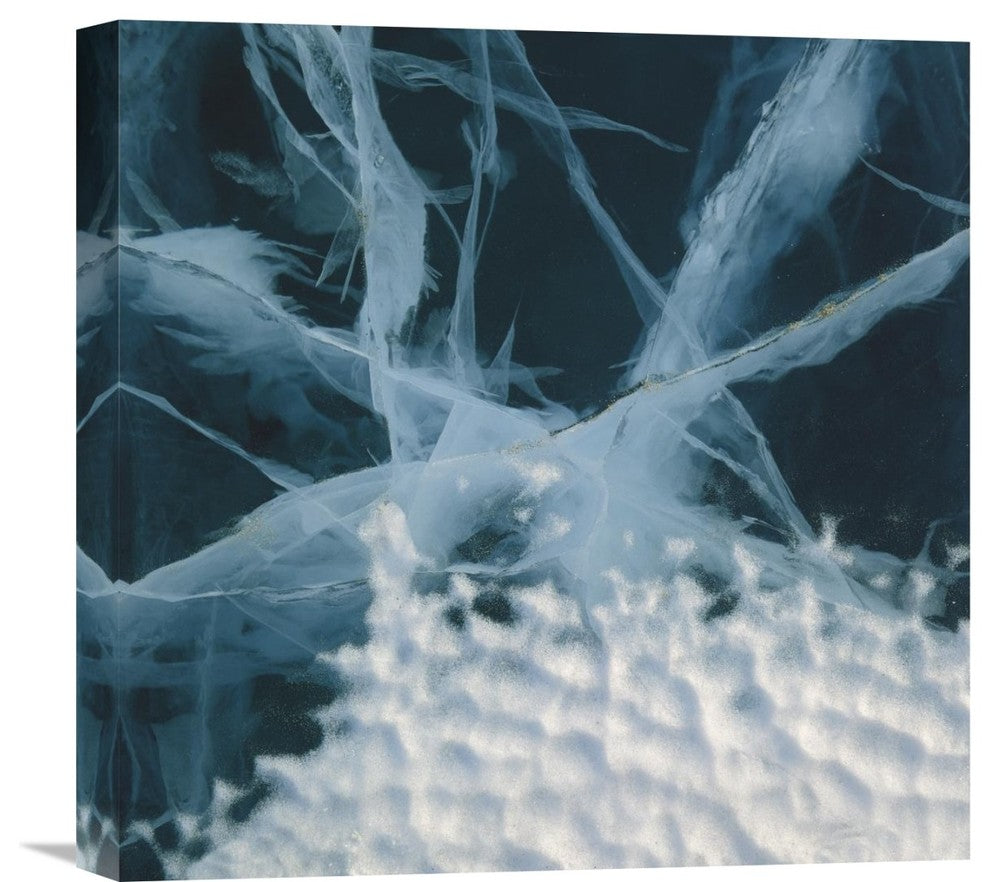 "Abstract of marbled ice, Antarctica" Canvas Giclee by Colin Monteath, 18"x18"