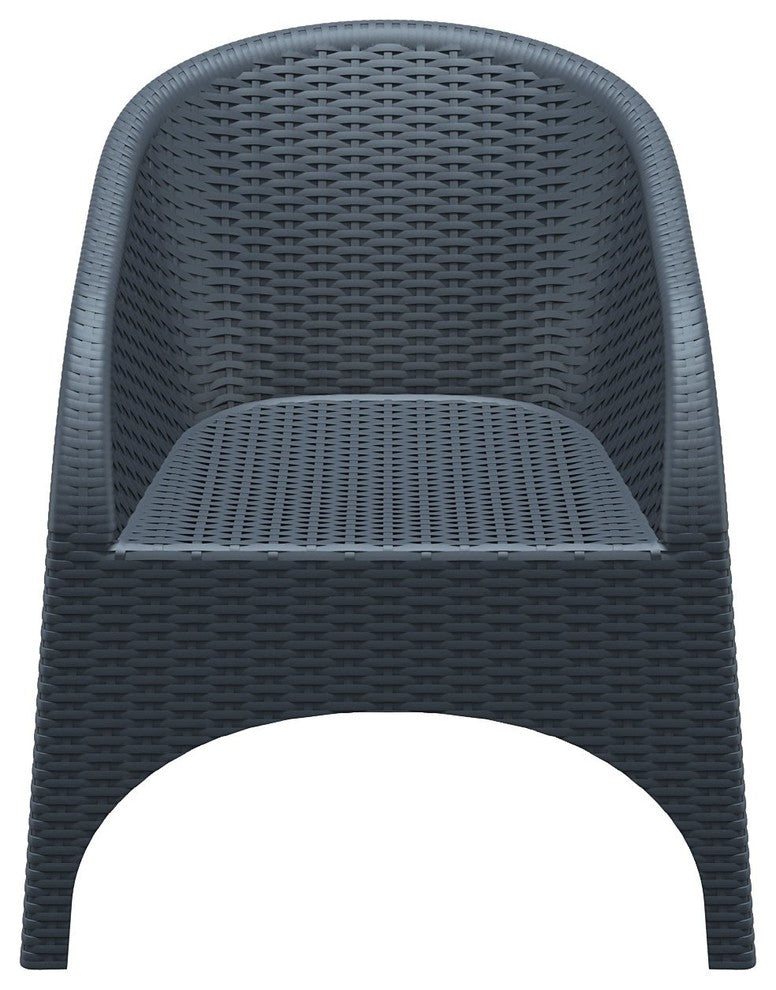 Aruba Resin Wickerlook Chair, Dark Gray, Set of 2