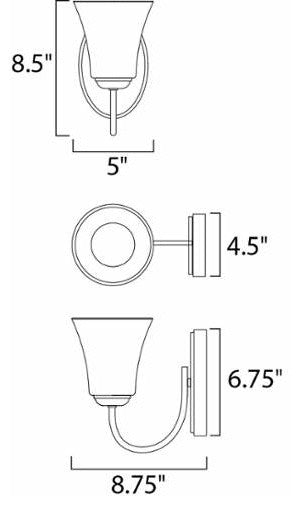 Maxim 10051 Logan 5"W Bath Light - Satin Nickel / Frosted Glass
