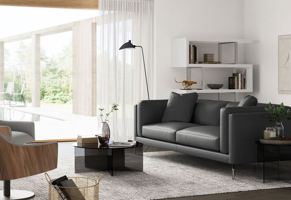 Reade Sofa, Graphite Leather