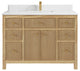 Sonoma 48 Single Sink Bath Vanity in Light Natural Teak with 1.5" Empira Quartz