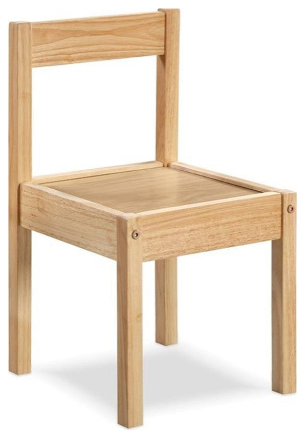 Olive & Opie Della 3-Piece Traditional Wood Kids Table & Chair Set in Natural