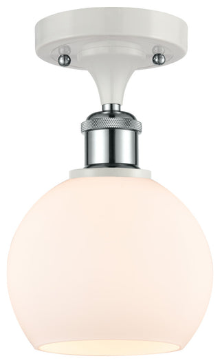Innovations 516-1C-WPC-G121-6 1 Light Semi-Flush Mount, White, Polished Chrome