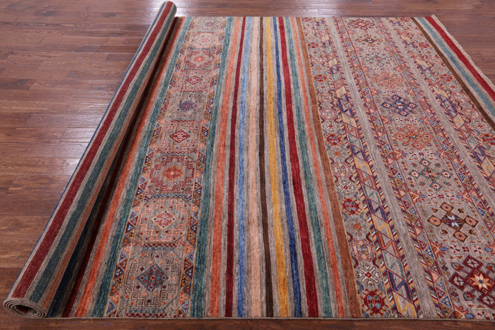 Khorjin Super Kazak Handmade Wool Rug 8' 9" X 12' 1" Q7428