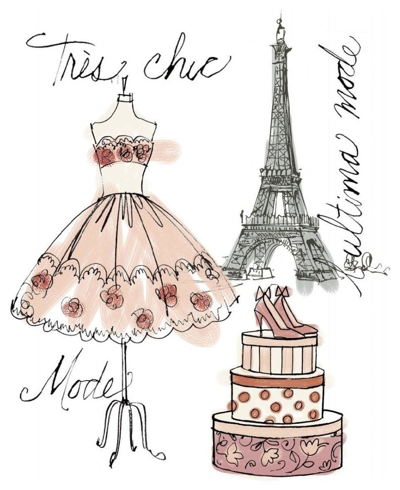 "Fashion Week I on White" Digital Paper Print by Anne Tavoletti, 24"x30"
