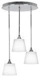 Empire 3-Light Cluster Pendalier, Chrome/White Matrix