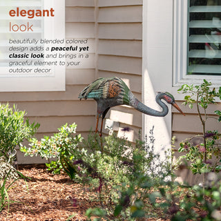 Alpine Crane Stake Statue, 31" Tall