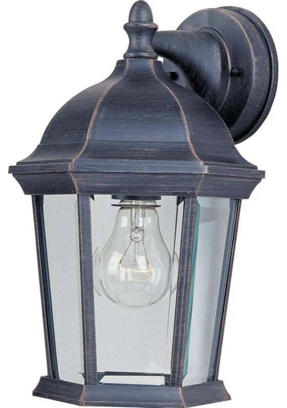 Maxim 1024 Builder Cast 12" 1 Light Wall Sconce - Rust Patina / Clear Glass