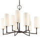 Dillon, Nine Light Chandelier, Old Bronze Finish, Off White Linen Shade