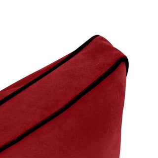 STYLE V2 Full Velvet ContrastPipe Indoor Daybed Bolster Pillow |COVER ONLY|AD369