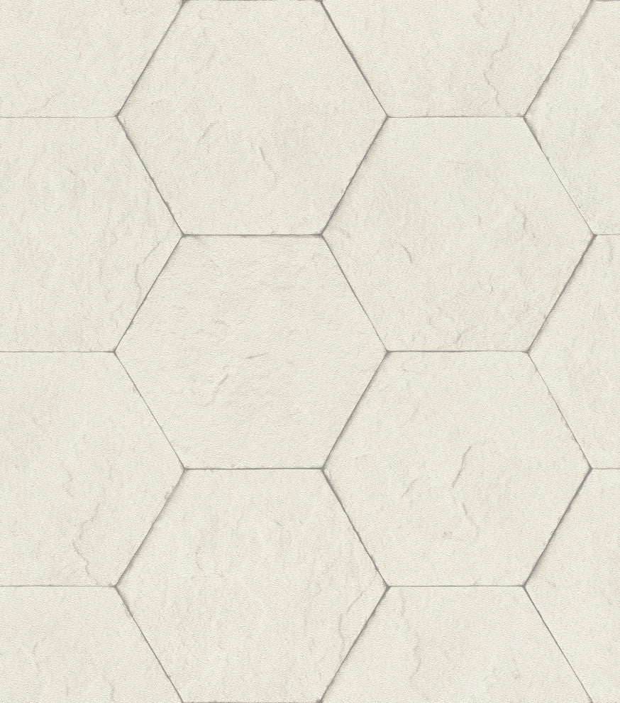 Bascom Dove Stone Hexagon Wallpaper Bolt