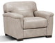 Benzara BM275696 Chair, T Cushion Back, Beige Genuine Leather, Padded Arms