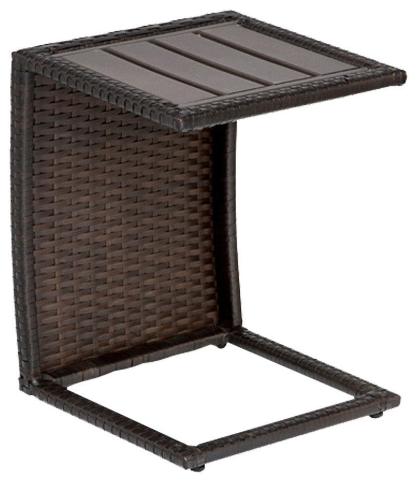 Barbados Chaise Set of 2 Outdoor Wicker Patio Furniture With Side Table