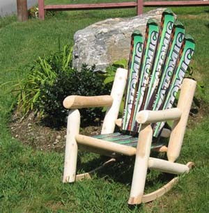 Snow Ski Log Rocker Green
