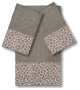 Linum Home Turkish Cotton Spots 3-Piece Embellished Towel Set, Dark Gray