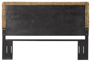 Crosley Furniture Edgewater Contemporary Wood/Rattan Queen Headboard - Sea Grass