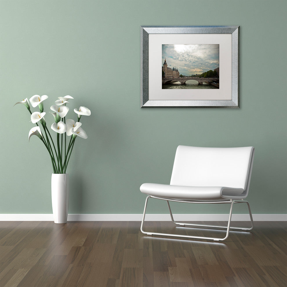 "40" Framed Art by Yale Gurney, Silver, White, 20"x16"