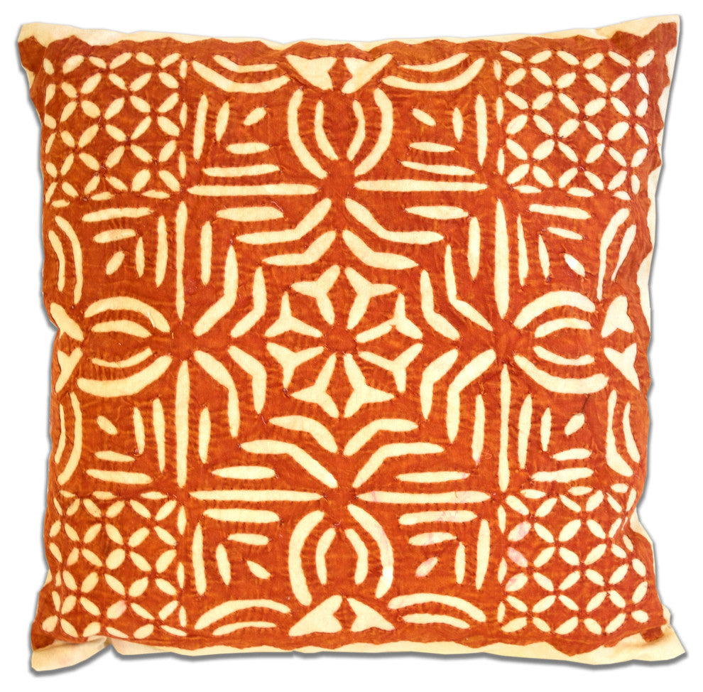 Canvas Stencil Pillow, Orange